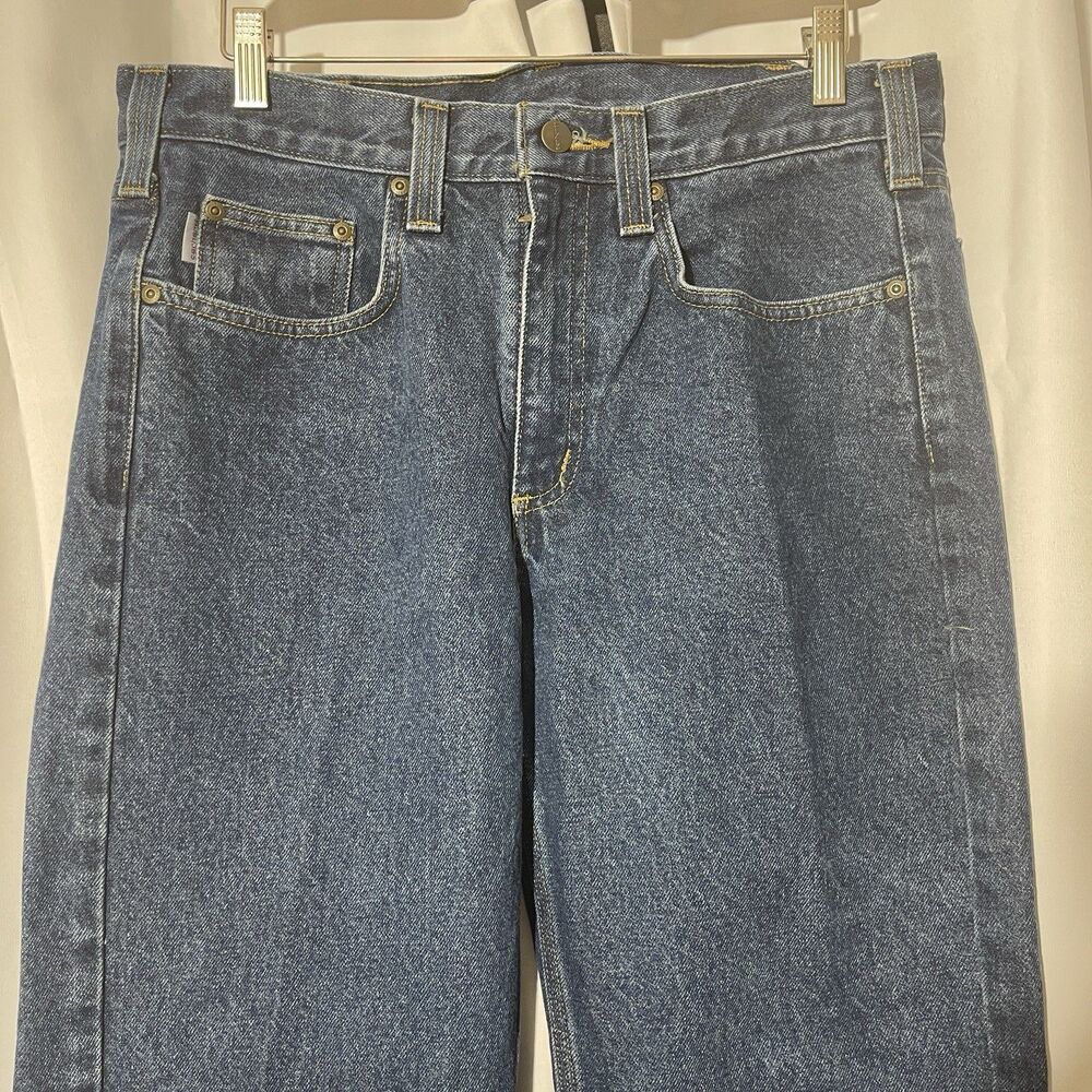 Carhartt Traditional Fit Straight Leg Dark Denim Jeans Men's B480-DVB Size 34x30